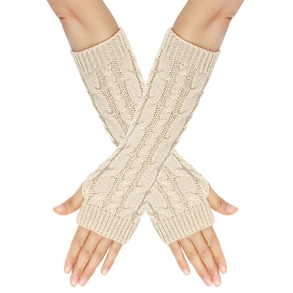 1pair Women's Wool Arm Covers Winter Comfortable Oversleeves Knitted Sleeves for Winter Comfort
