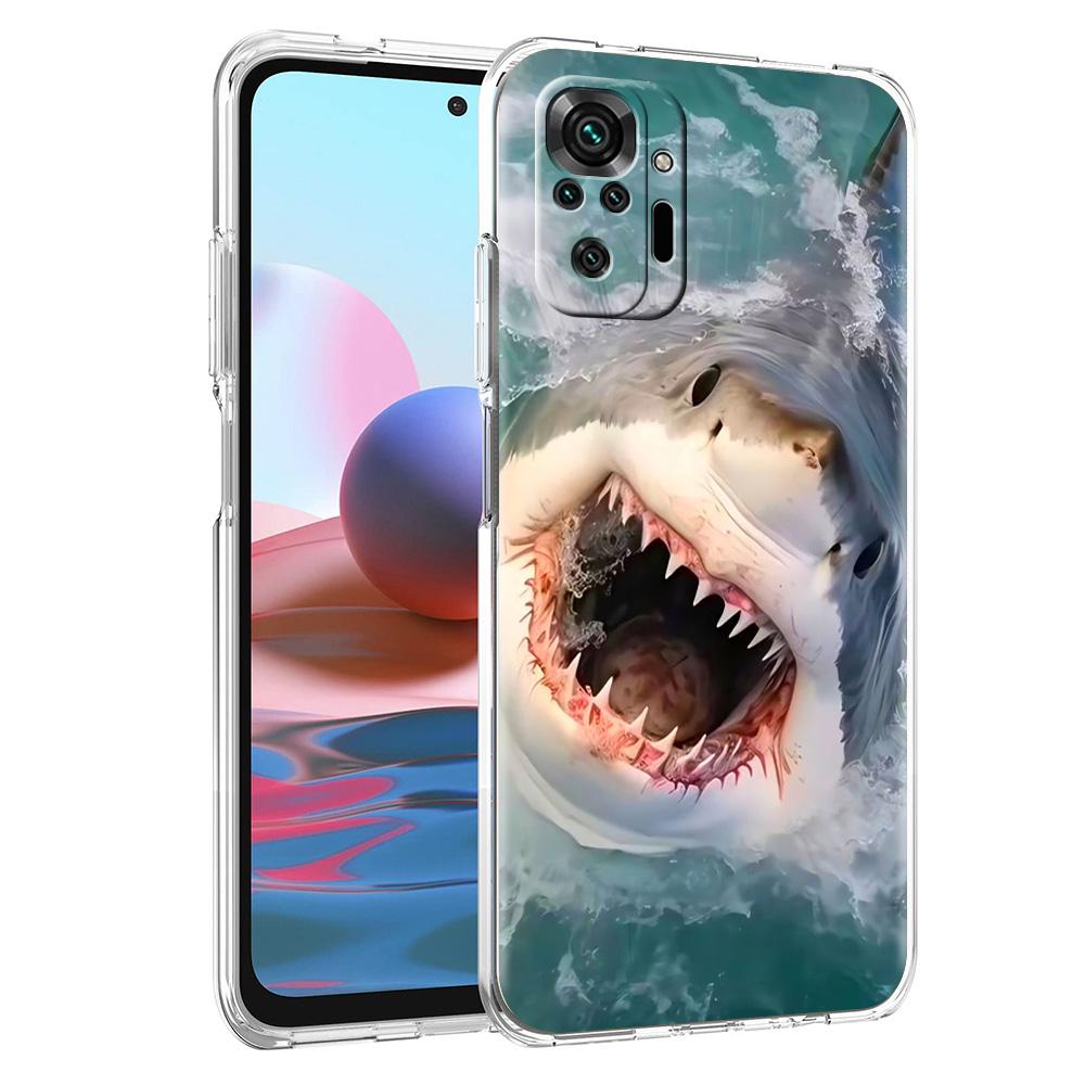 Чехол для телефона для Xiaomi Redmi Note 15 14 5G 13 12 10 11 Pro Plus 4G 14C 13C 12C Мягкий ТПУ Чехол Акула