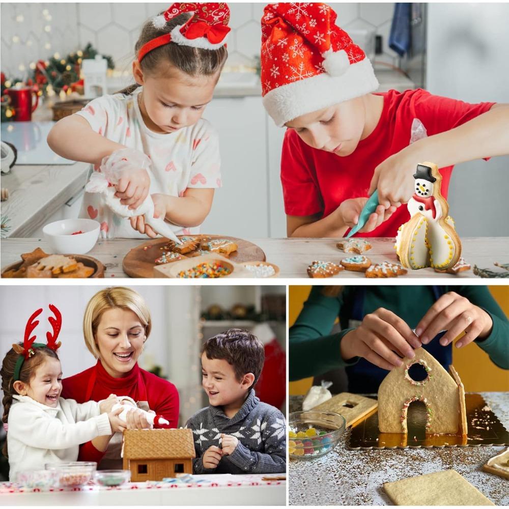 18PCS Christmas 3D Stainless Steel Cookie Cutter Set Gingerbread House Mold