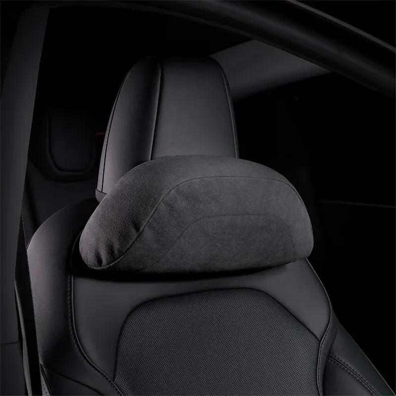 Headrest Neck Pillow for Tesla Model 3 Highland Model Y Juniper YL Suede Headrest Lumbar Support for Car Comfortable Traveling