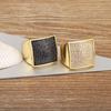Nidin Classic New Design Irregular Rectangle Shape Geometric Zircon Tennis Open Rings For Women Girls Boys Aesthetic Jewelry