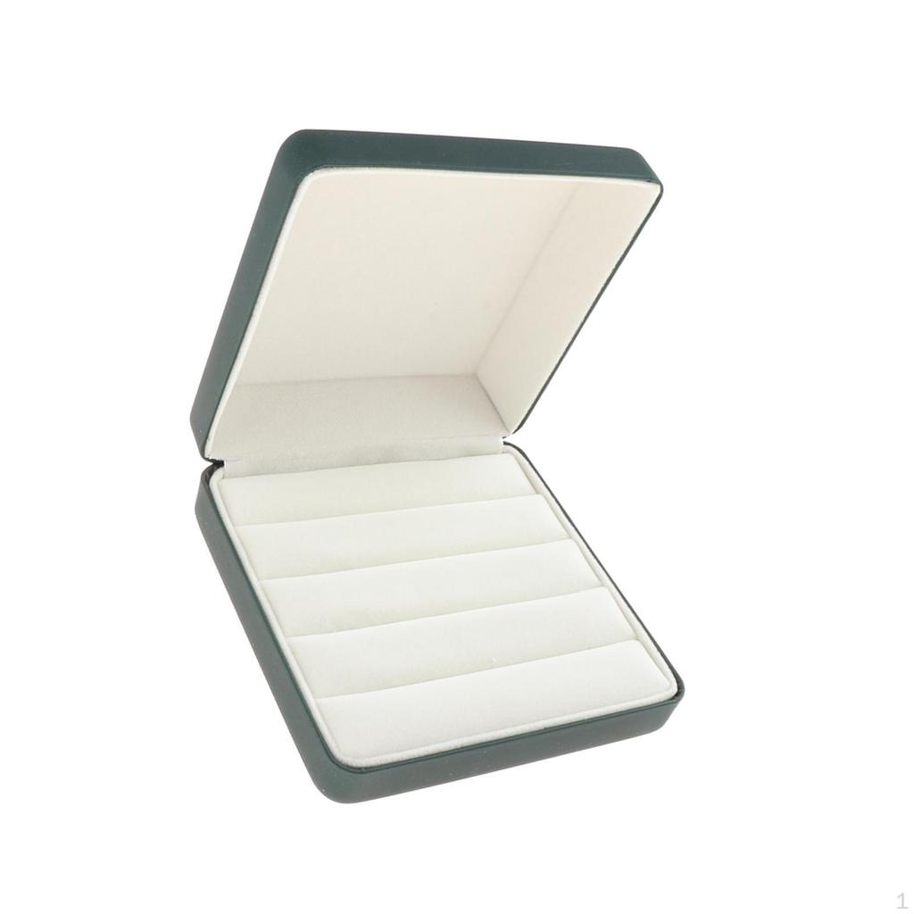 - Органайзер для демонстрации, шкатулка для украшений на ходу, 4-рядные прорези для колец для женщин, сувенирная коробка,