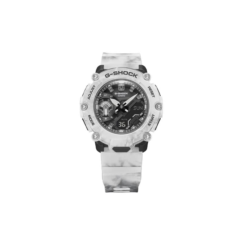 Casio Серия G-SHOCK с двойным ЖК/стрелочным дисплеем, серия Snow Camouflage, модные, для отдыха, многофункциональные, наручные, кварцевый механизм, смола, GA-2200GC-7APR