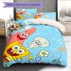 SpongeBob Cartoon Pattern Bedding Home Decoration Birthday Gift ( 1 duvet cover + 2 pillowcase, without core),fan merchandise.