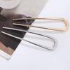 U-Shaped Hair Fork Elegant Golden Silver-color Alloy Anti-slip Long Thick Hair Updo Bun French Hair Pin Stick Women Girls Hair Accessories