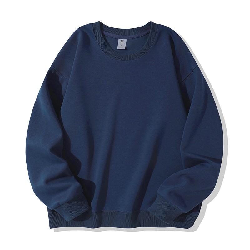 Unisex Oversized Cotton Blend Long Sleeve Pullover Hoodie Solid Color Casual Sweatshirt Winter