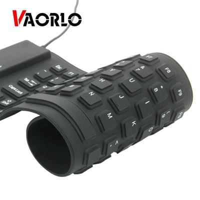 VAORLO 85-клавишная USB мини-гибкая силиконовая складная проводная клавиатура для ПК для ноутбука, США, складная портативная проводная английская клавиатура