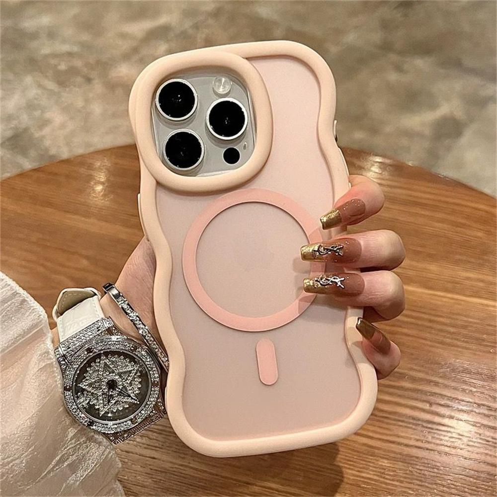 Милый Матовый Чехол-Волна с Конфетами для iPhone 16 15 14 13 12 Pro Max 17 Air 15 16 Plus Для Беспроводной Зарядки Magsafe Защитная Крышка