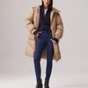 Levis Повседневная Свободная Удобная Однотонная Толстовка с Капюшоном Длинный Рукав Средней Длины Пуховик Женская верхняя одежда Кофе 002PY-0001