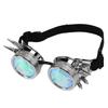Steampunk Goggles Retro PC ABS with Elastic Band Kaleidoscope Rave Glasses for Party Gloss Silver