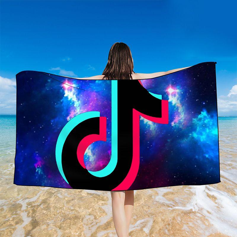 Яркое полотенце с принтом Tiktok, идеально подходит для плавания, купальных костюмов и использования в душе