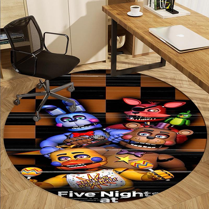 Круглый коврик с рисунком Five Nights at Freddy's, коврик для помещений/улицы, для пикника, игровой комнаты, спальни, офиса, гостиной, ковер для домашнего декора, подарок на день рождения