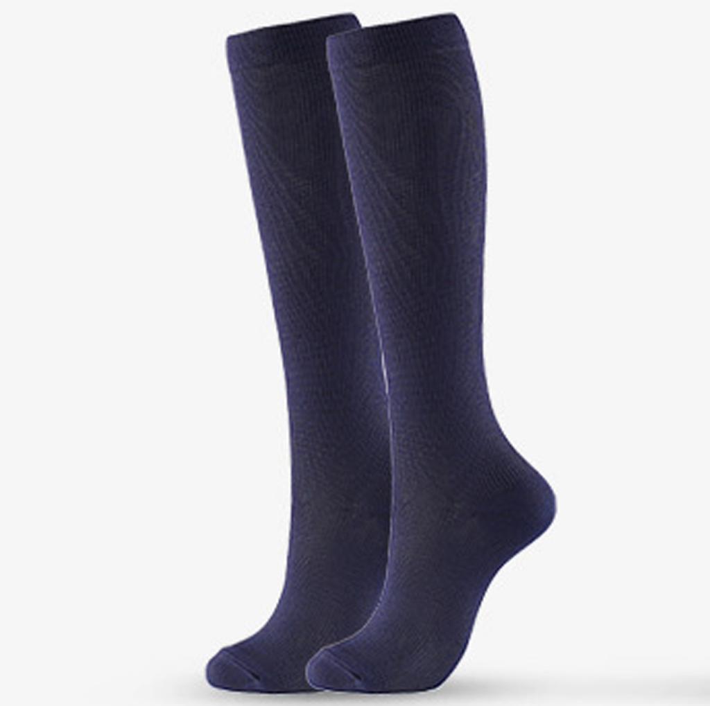 Мужские и женские однотонные нейлоновые длинные компрессионные носки для занятий спортом на открытом воздухе