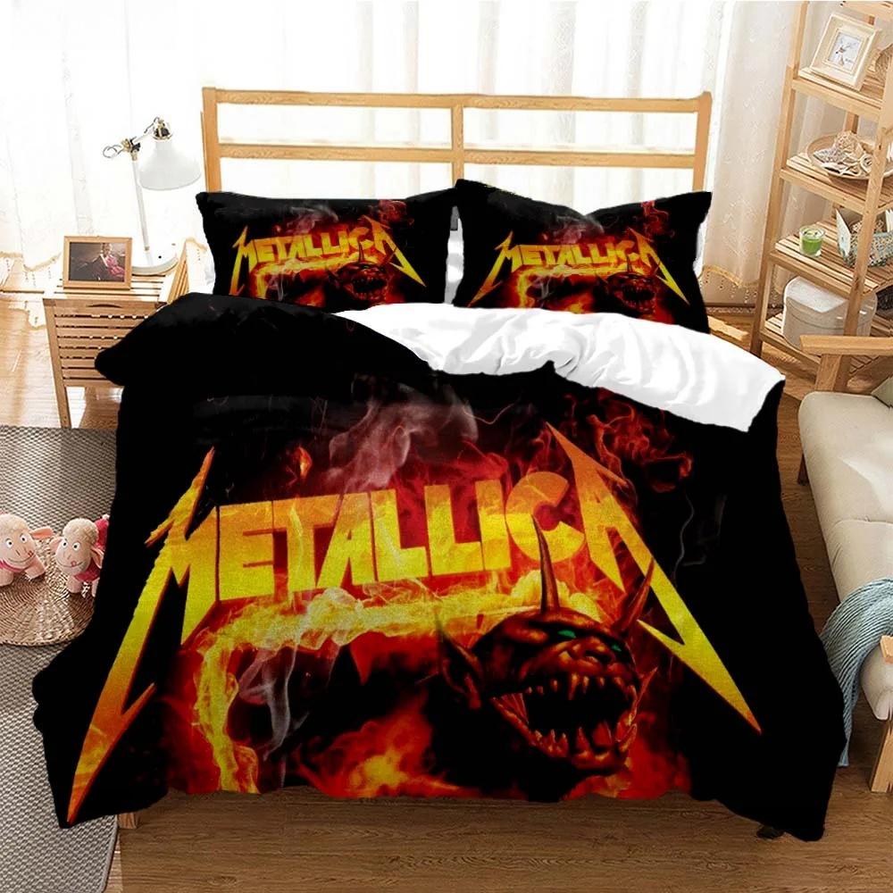 Метал-музыкальная группа MMetallica Коллекция постельного белья Односпальная Двуспальная Полная Королева Королевский Размер Коллекция кроватей Спальня для взрослых и детей Коллекция пододеяльников Домашний текстиль