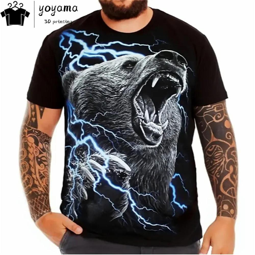 Мужская футболка с 3d принтом тигра, футболки, топы, модная мужская футболка с рисунком животного, уличная одежда большого размера, модная одежда с круглым вырезом