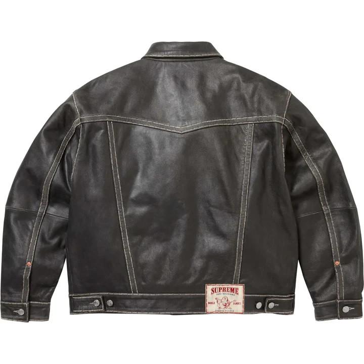 Supreme Кожаная куртка-тракер True Religion Черная