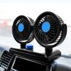 Автомобильный вентилятор 12 В с двойной головкой, вращающийся на 360 градусов, электрический вентилятор для охлаждения приборной панели, вентилятор для циркуляции воздуха для седана, внедорожника, дома на колесах, низкий уровень шума, 2 скорости, автоматический вентилятор