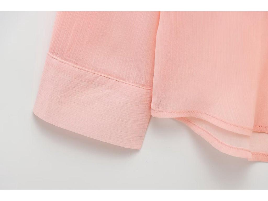 2025 Spring Women's European & American Fashion Versatile Embossed Front Shirt