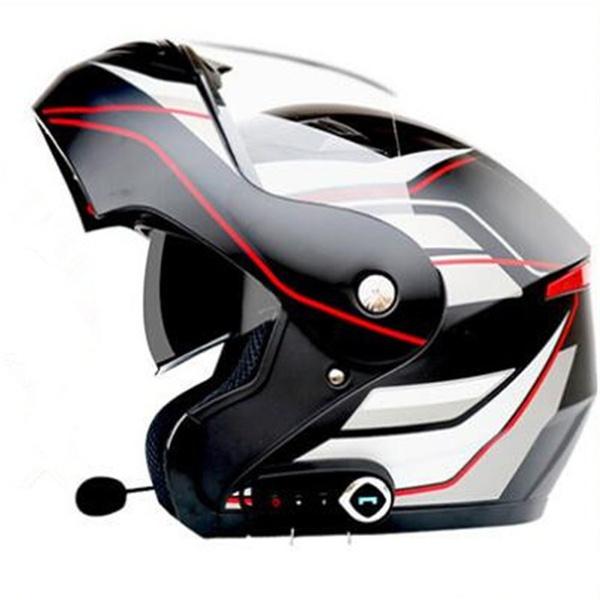 Bluetooth мотоцикл двойной козырек анфас модульный откидной мотоциклетный Bluetooth шлем мотокросс уличный велосипед гоночный шлем шлем