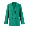 Women's Casual Fashion Solid Color Long Sleeved  Button Double Breasted Suit  Jacket