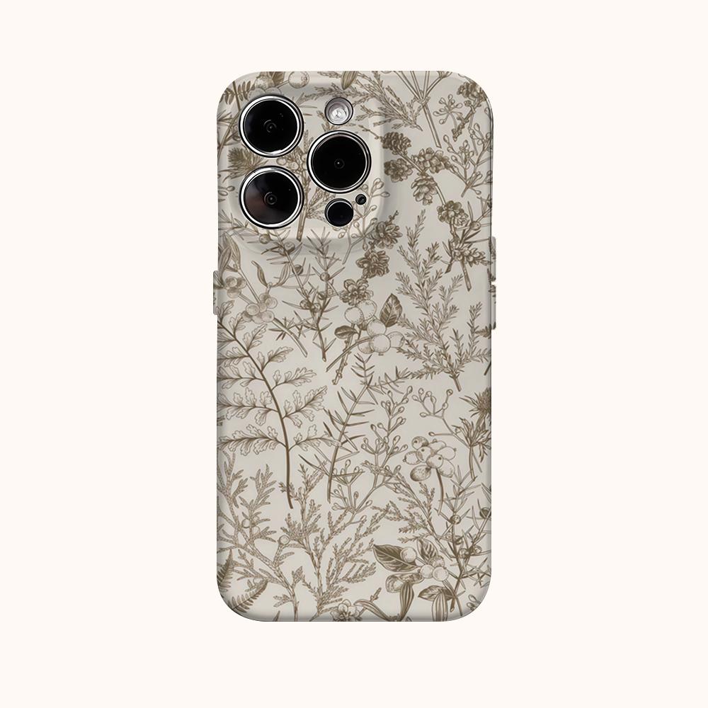 Бежевый садовый чехол для телефона для IPhone 16 15 14 13 12 11 X XS XR XSMAX 7 8 Pro Max Plus Двухслойная задняя крышка