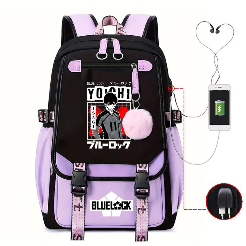 Blue Prison Anime School Bag College Wind Large Capacity Middle School Student Usb Backpack