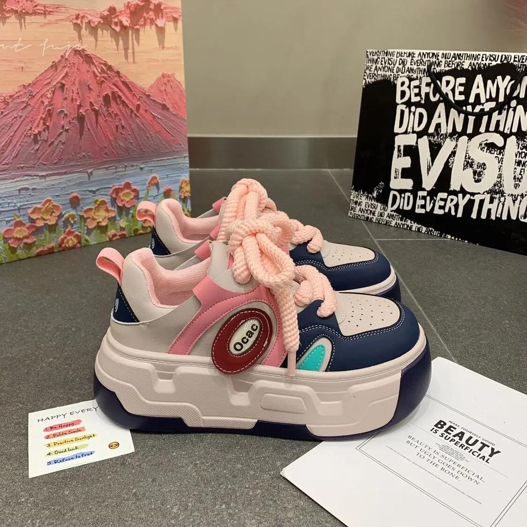 Милые женские кроссовки на платформе, осенние разноцветные повседневные кроссовки, дышащая модная роскошная дизайнерская женская обувь