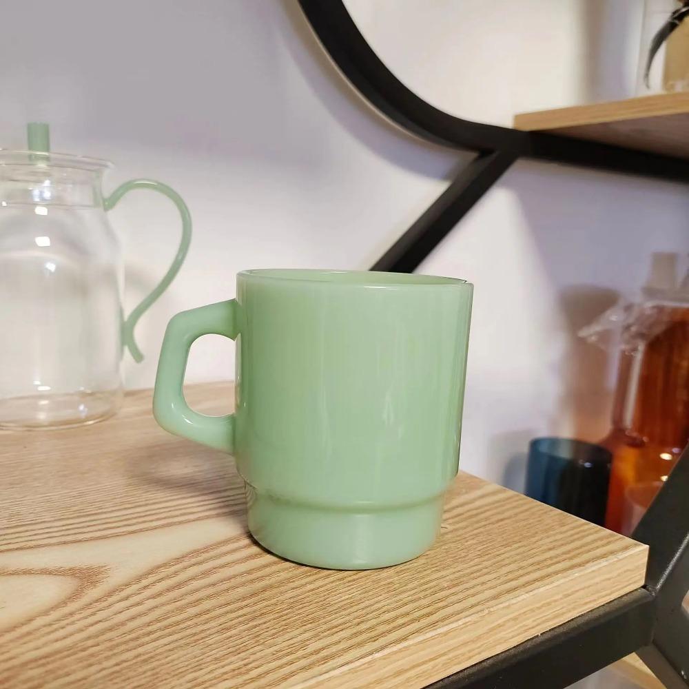 Высокоцветное стекло ins, термостойкая стеклянная чашка, стеклянные кружки из нефритового фарфора, можно штабелировать, кофейная чашка, чашка для молока