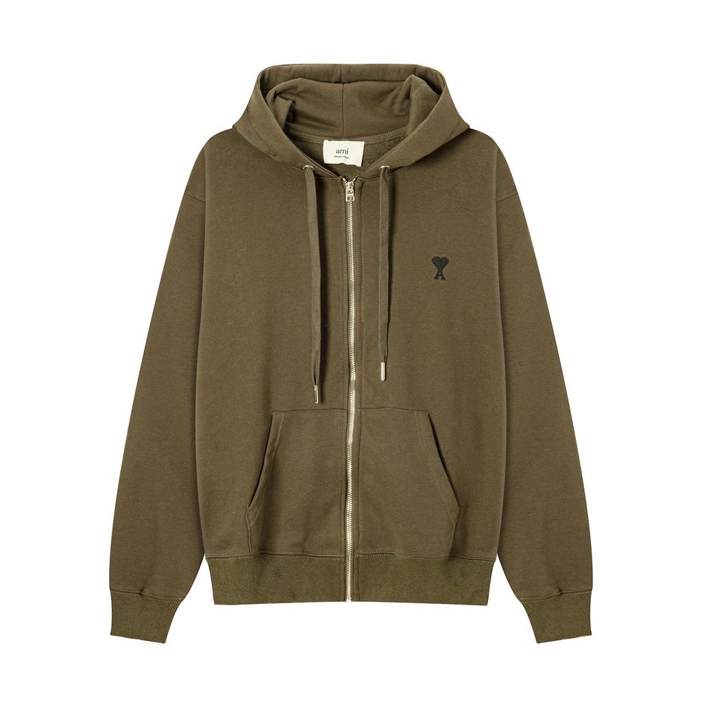 669 AMI Мужская осенне-зимняя новая толстовка на молнии с вышивкой