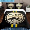 3PCS Fcsm Football Club Emblem Bedding Set,Including 1pc Duvet Cover And 2pcs Pillowcases Perfect for Bedroom, Dormitory, Fan Christmas gift
