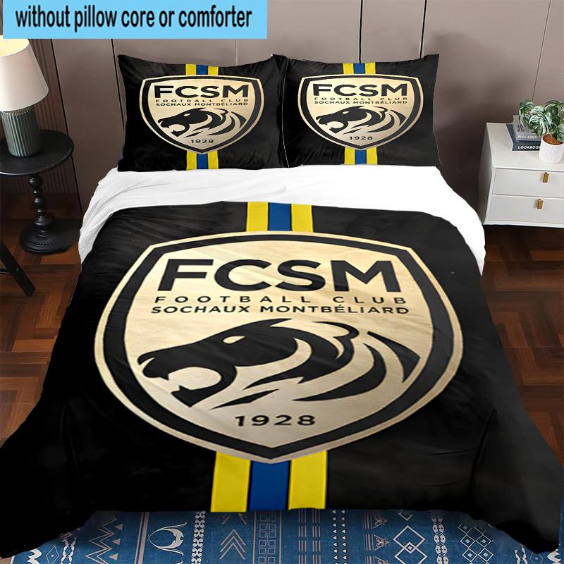 3PCS Fcsm Football Club Emblem Bedding Set,Including 1pc Duvet Cover And 2pcs Pillowcases Perfect for Bedroom, Dormitory, Fan Christmas gift