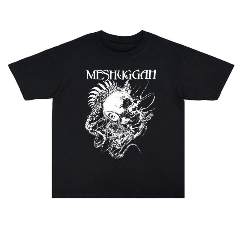 Футболка для мужчин и женщин из хлопка с принтом Metal Rock Meshuggah Band 2025 года, высококачественная мужская футболка с коротким рукавом