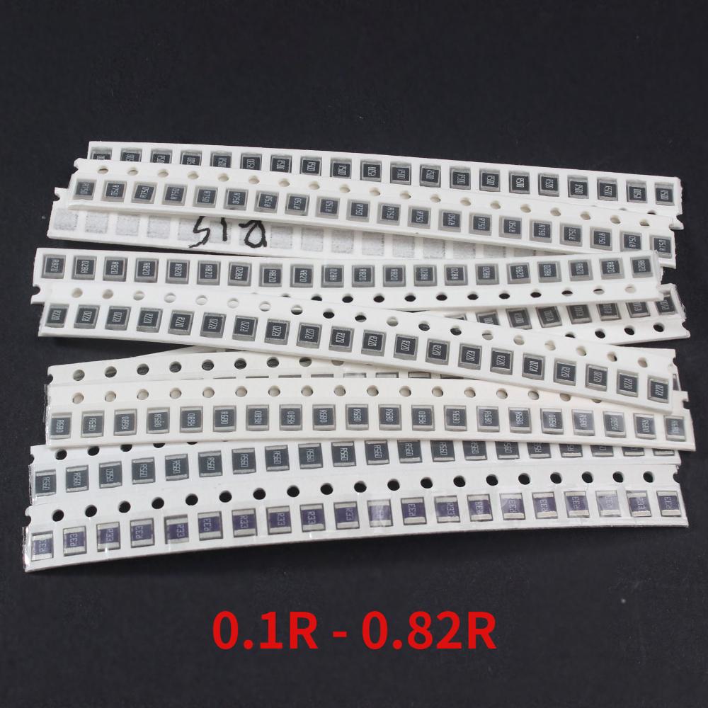 Набор SMD резисторов 50/200 шт. 1% Высокоточные 1210/2512 Набор резисторов 0.001 Ом ~ 0.1 Ом / 0.1 Ом ~ 0.82 Ом Сплавное сопротивление Новое чиповое сопротивление