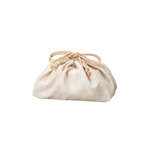 Tatsumiya Wood Grain Lunch Drawstring Bag, Off-White, Extra Large, 33695