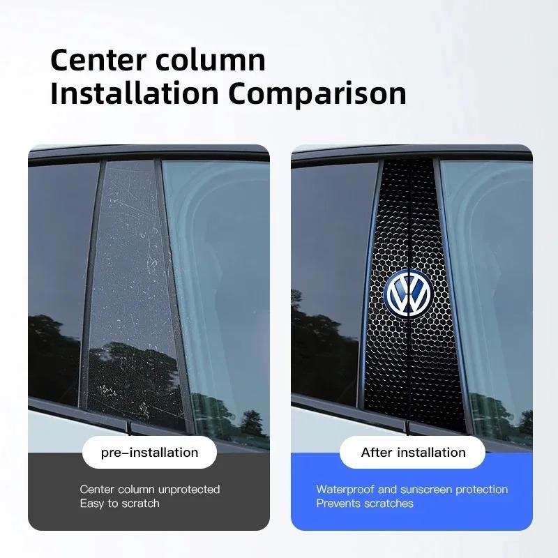 For VW VW B Pillar Anti-Scratch Protective Film Center Pillar Sticker for GTI Polo Golf Passat Tiguan Arteon Jetta T-ROC ID Parts Auto