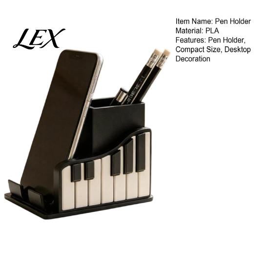 Piano Shaped Pen Holder Shape Holder, Creative Music Themed Organizer, with Phone Desk Organizer for Office Design, Stationery Storage Box And School