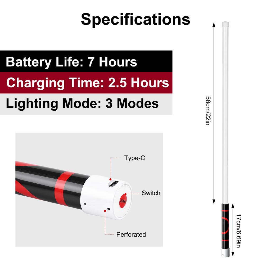 1PCS Flexible LED Wand  Malleable Extension Lamp for Confined Spaces  Rechargeable Inspection Tool with 3 Brightness Levels  Rugged Work Light