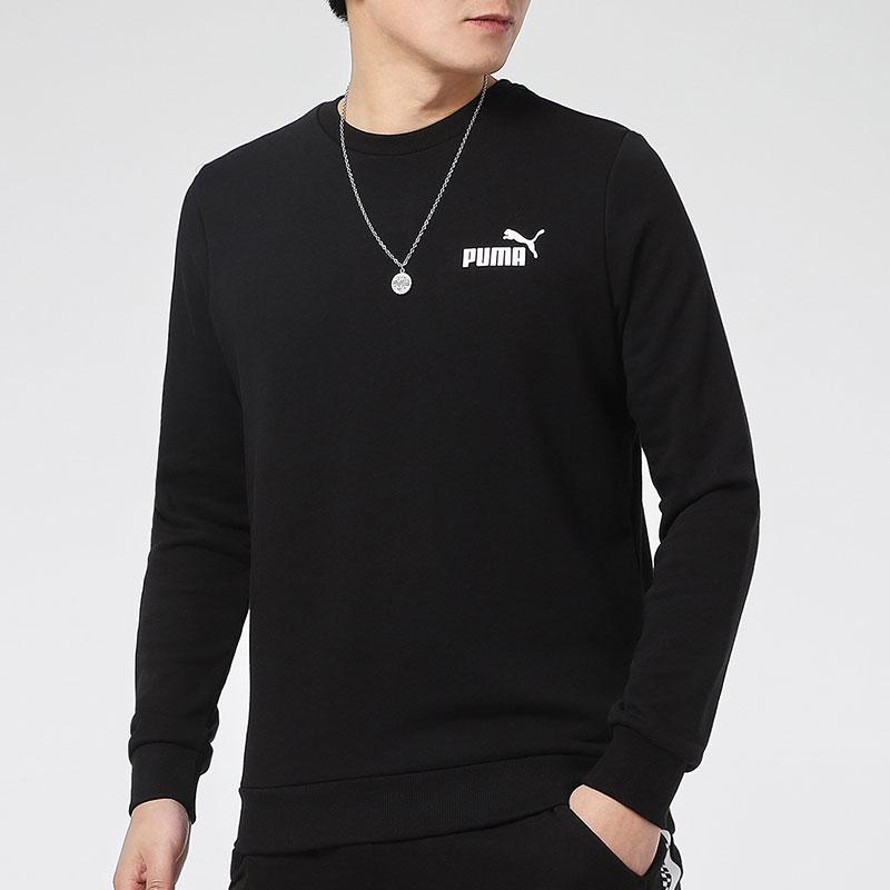 PUMA Sweatshirts Men's Black Crew Neck Moderate (Unisex) Sweatshirts 589034 01