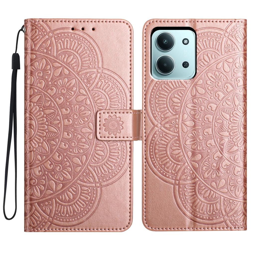 Для Xiaomi Redmi 15C 5G (США) (173мм)/15C 4G (США) (173мм) Кожаный чехол с отделениями для карт, узор мандалы, чехол-подставка для телефона