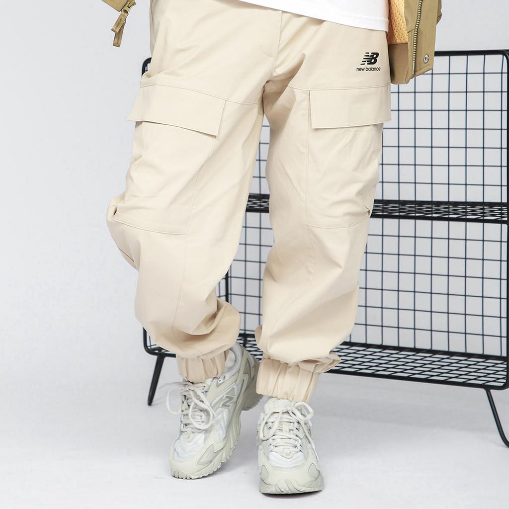New Balance Женские вязаные спортивные штаны Хаки Умеренные с манжетами AWP13320-BEI