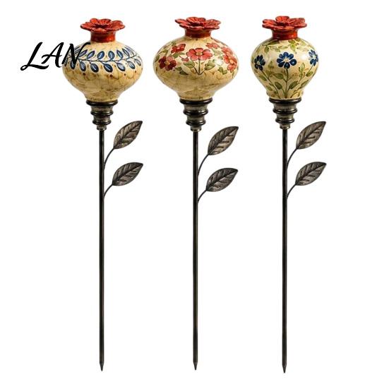 Farmhouse Decor for Patio Hummingbird Feeder Garden Stake, Vintage Resin Flower Decorative Feeder, Wild Easy Install Bird Stand Nectar Yard