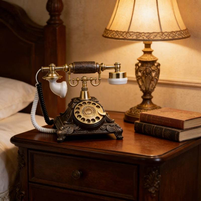 Классическая ретро модель телефона-реплики из смол с дисковым набором для декора стола, полки, фотосъемки