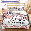 3pcs Custom Name Cow Bedding Set Duvet Cover Closure Includes 1 Duvet Cover & 2 Pillowcases, Soft and Comfortable for All Seasons.