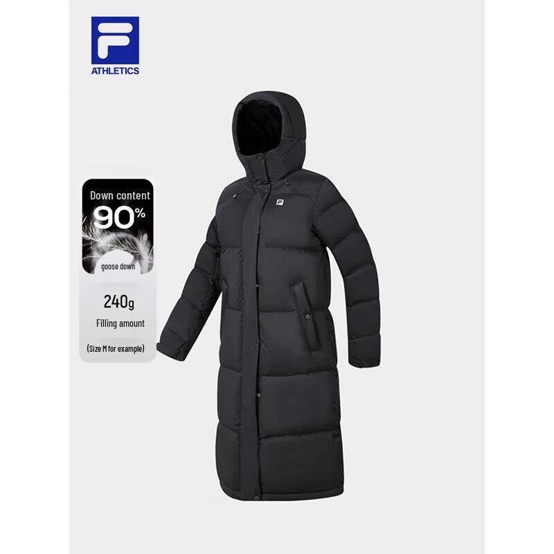 Fila Женская длинная парка с капюшоном, 90% гусиного пуха