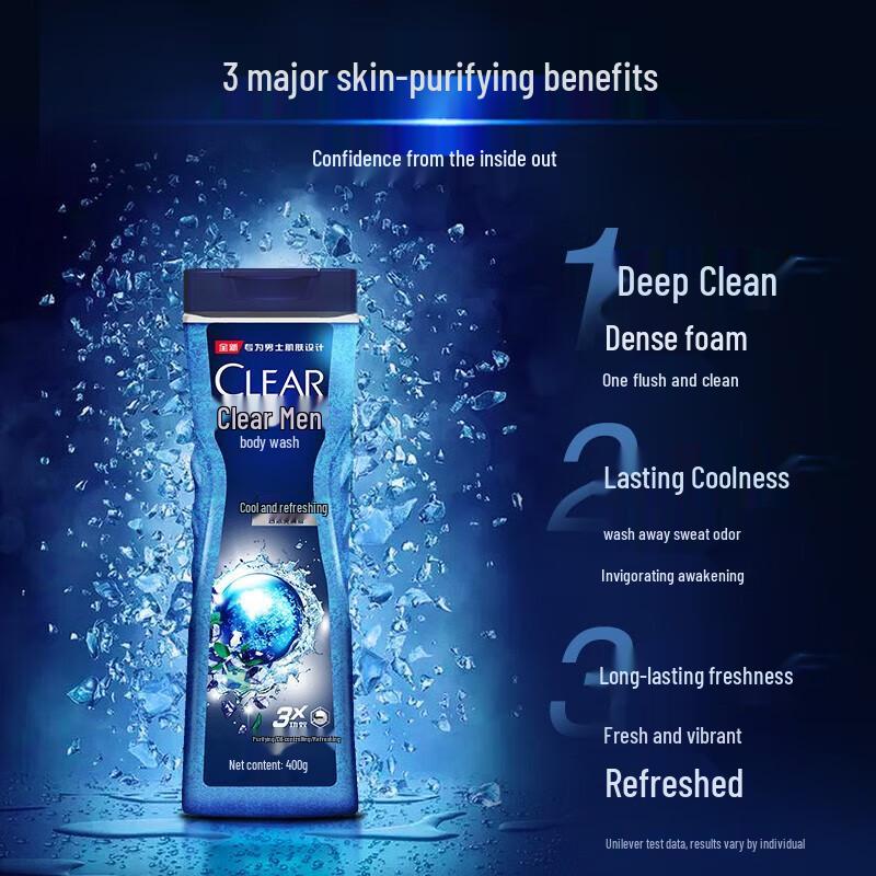 Гель для душа Clear Men Освежающий контроль жирности, 2 x 400 г