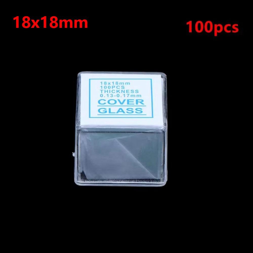100Pcs Glass Microscope Slides Coverslips Glass Cover Slips for Biological Specimen Preparation