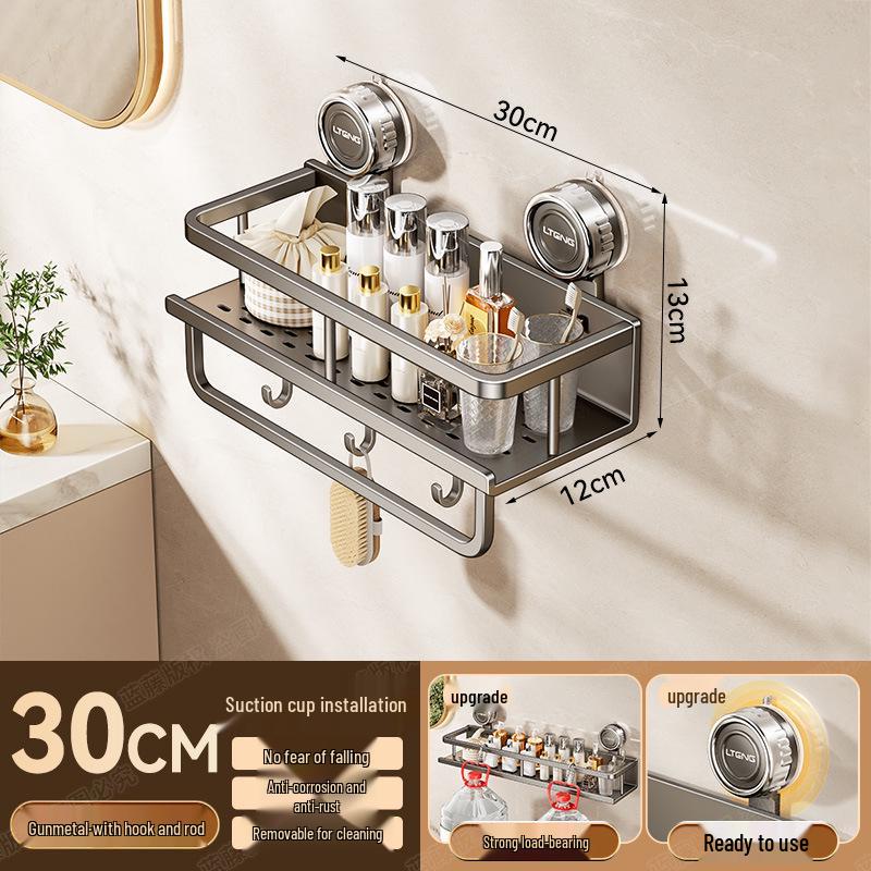 Настенная алюминиевая полка для полотенец и ванной комнаты на присосках