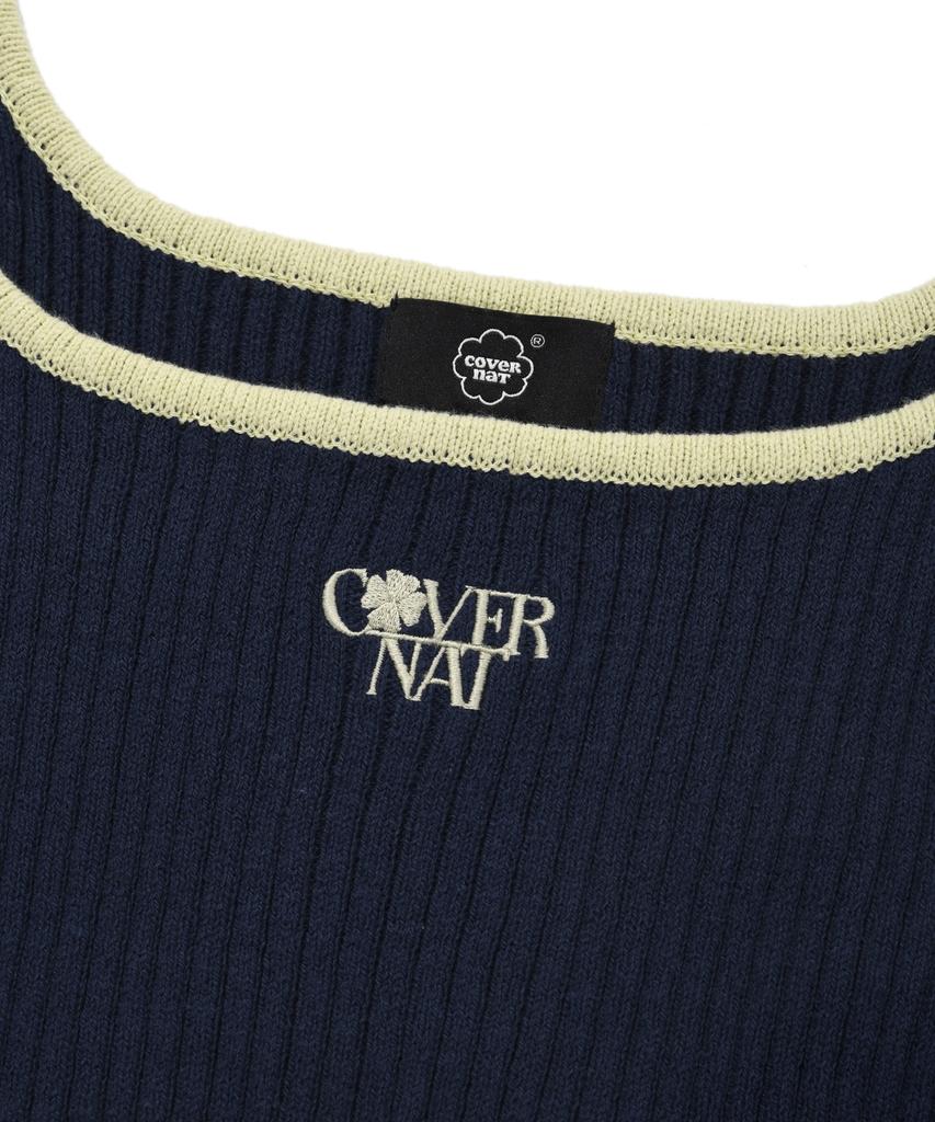 COVERNAT WOMAN Rib Sleeveless Knit Navy