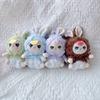 Cute Rabbit Plush Keychain With Embroidery Design For Gifts And Decor