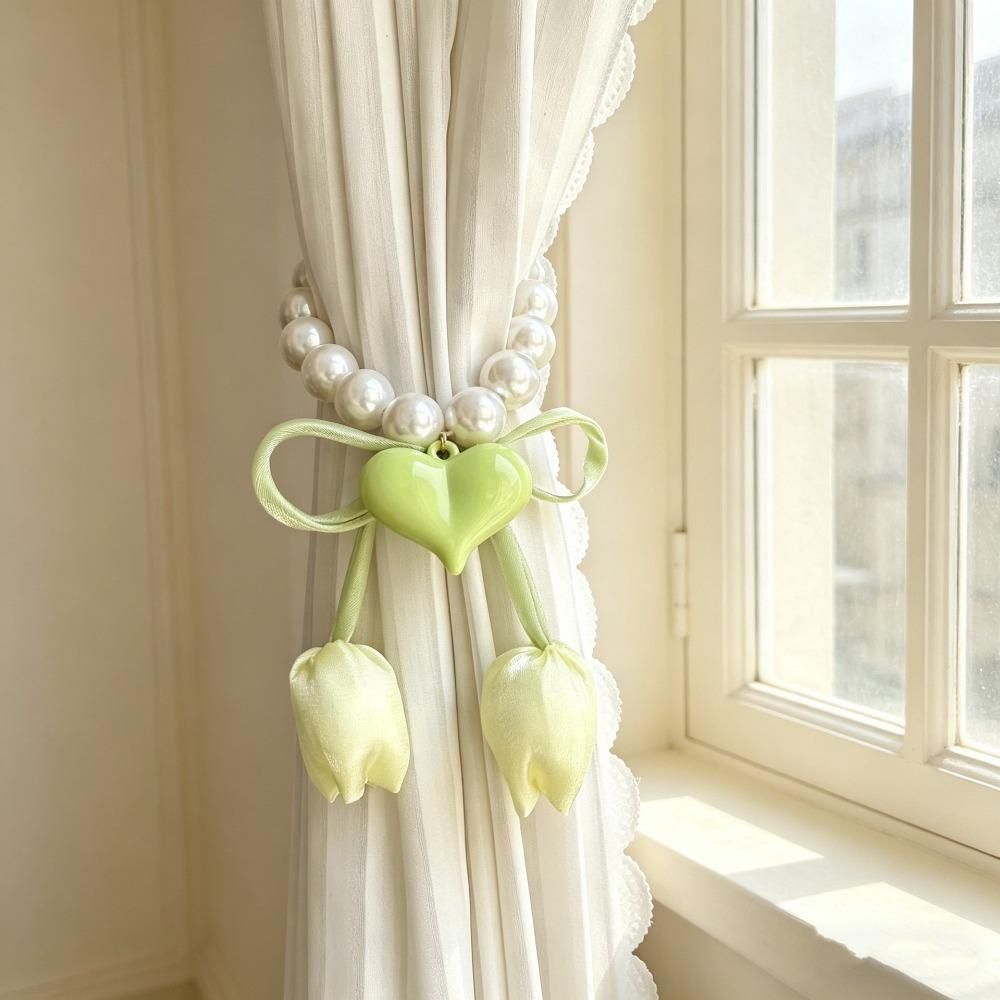 Adjustable Tulip Gauze Curtain Tie Decorative Curtain Tie Rope Flowers Curtain Straps Beautifully Heart Curtain Binding